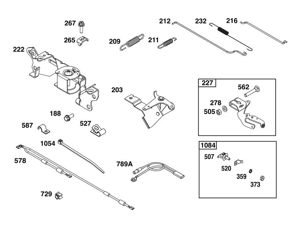 Controls Group Diagram and Parts List for 356777-0151-G1  Briggs and Stratton Engine